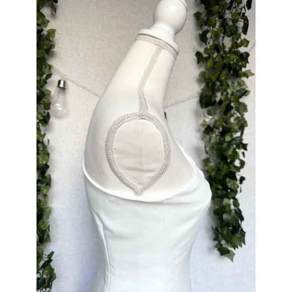 DO + BE White Ruffled One Sleeve Asymmetrical Mini Dress Small - Picture 10 of 14